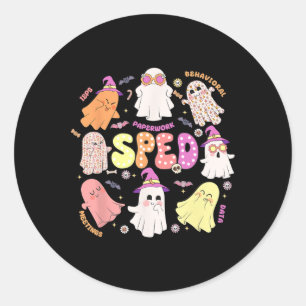 Sped Teacher Halloween Spooky Special Education Te Classic Round Sticker