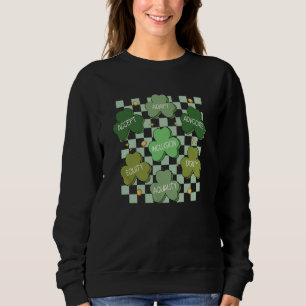 Sped Teacher Patrick's Day Retro Groovy Shamrocks  Sweatshirt