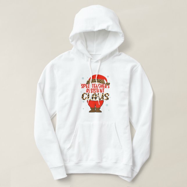 Sped Teachers Assistant Claus Christmas Santa Hat  Hoodie (Design Front)
