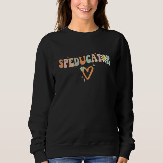 Speducator Heart Retro Special Education Teacher S Sweatshirt
