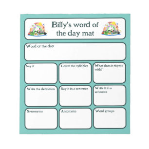 Speech and language, daily word development notepad