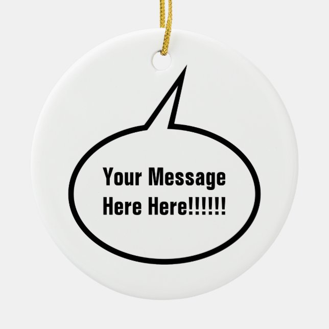 Speech Balloon Ceramic Tree Decoration (Front)
