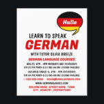 Speech Balloon, German Language Course Flyer<br><div class="desc">Speech Balloon,  German Language Course Advertising Flyers By The Business Card Store.</div>