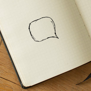 Speech Balloon Journal Rubber Stamp