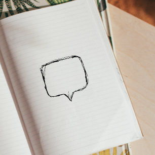 Speech Balloon Journal Rubber Stamp