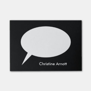 Speech Balloon with Custom Name Text Post-it Notes