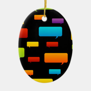 speech bubble background ceramic ornament