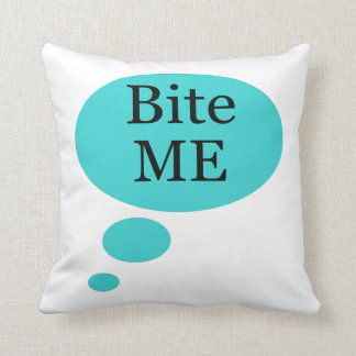 Speech Bubble Bite Me Typography Cushion