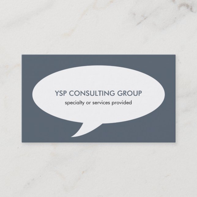 Speech bubble blue creative network professional business card (Front)