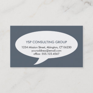 Speech bubble blue creative network professional business card