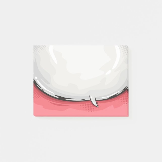Speech Bubble Cartoon design Red bkgd Post-it Notes (Front)