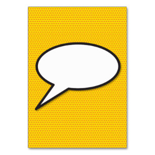 Speech Bubble Comic Book Pop Art Table Number