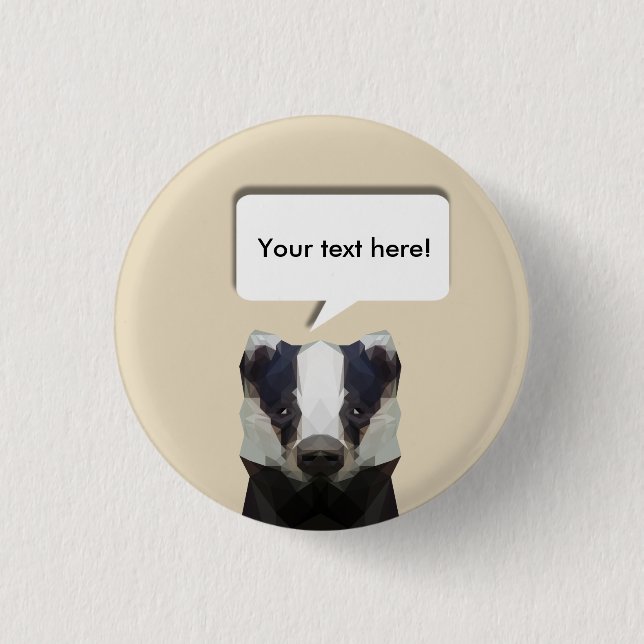 Speech bubble Cute geometric badger 3 Cm Round Badge (Front)
