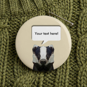 Speech bubble Cute geometric badger 3 Cm Round Badge