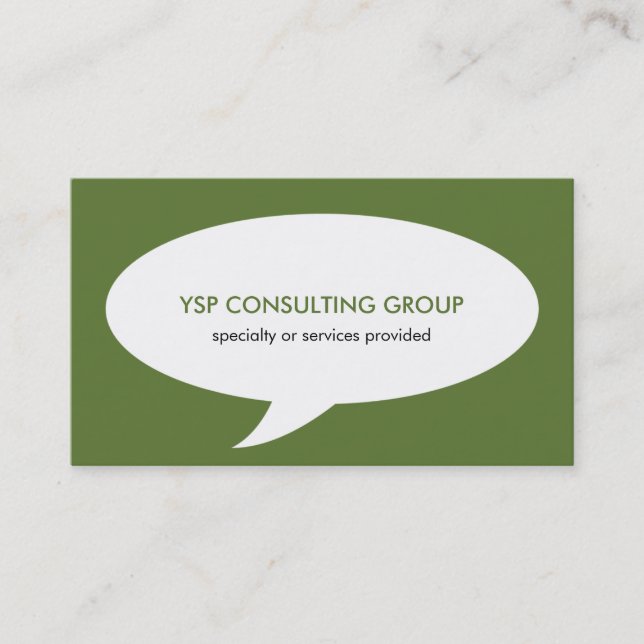 Speech bubble green creative network professional business card (Front)