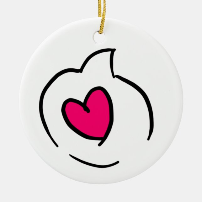 Speech Bubble Love Ceramic Tree Decoration (Front)