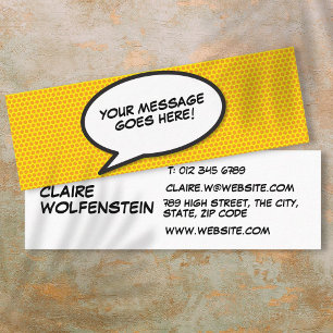 Speech Bubble Message Fun Retro Comic Book Mini Business Card