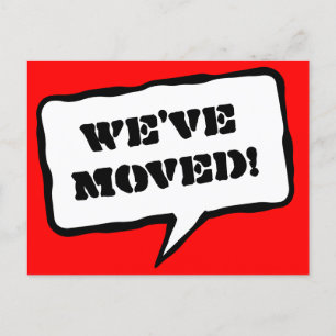 Speech bubble moving postcards for new home