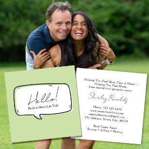 Speech Bubble Real Estate Business Card green