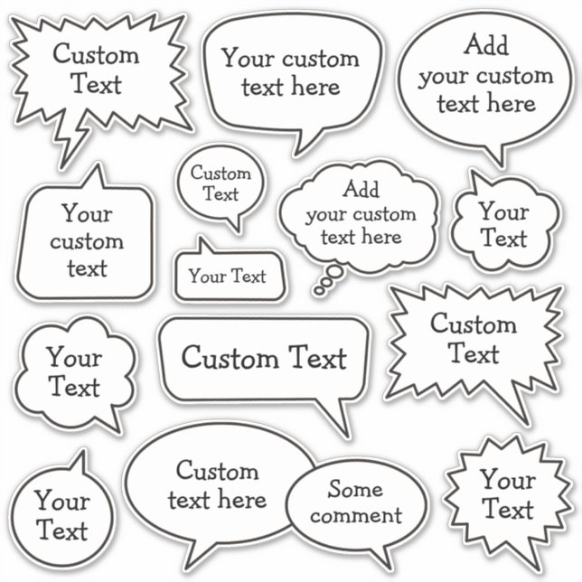 Speech Bubble Sticker Set (Front)