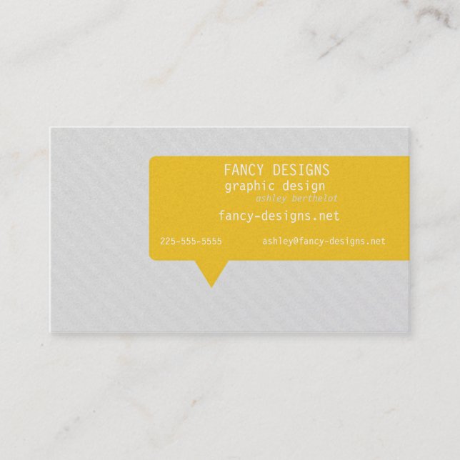 Speech Bubble (Today's Best Award) Business Card (Front)