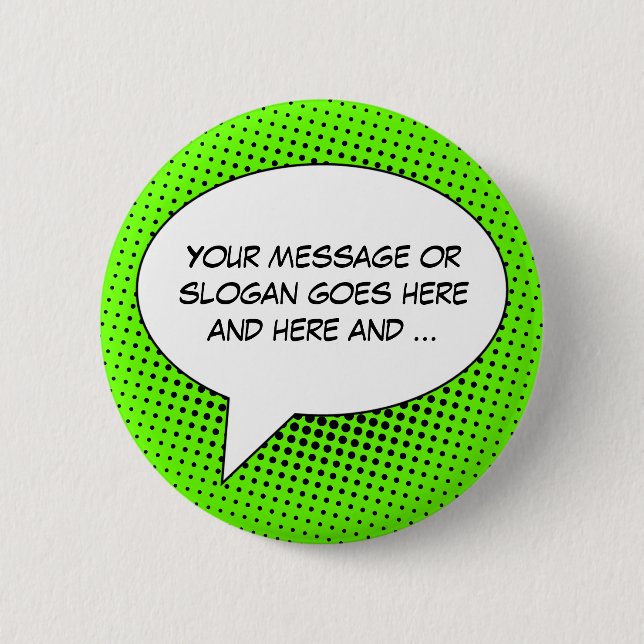 Speech Bubble Your Message Template Button (Front)