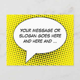 Speech Bubble Your Message Template Postcard