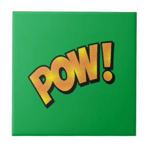Speech Bubbles Ceramic Tile Text Pow Custom Colour