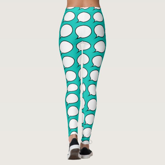 Speech Bubbles Choose background colour Leggings (Back)