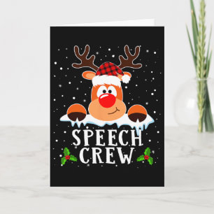 Speech Crew Reindeer Santa Hat Buffalo Red Plaid C Card
