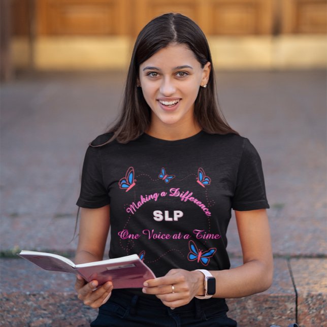 Speech Language Pathologist Butterfly Design Tri-Blend Shirt (Creator Uploaded)