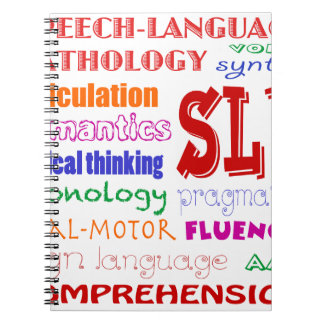 Speech Language Pathologist Colourful Fun Font Notebook