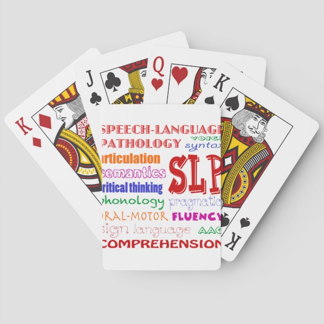 Speech Language Pathologist Colourful Fun Font Playing Cards (Back)