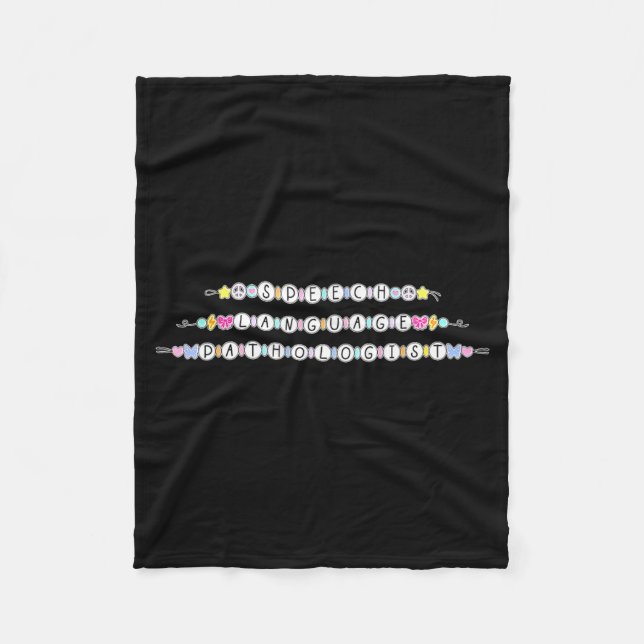 Speech language pathologist friendship bracelet sl fleece blanket (Front)