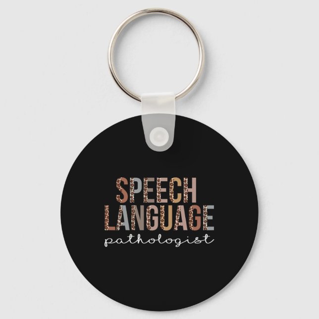 Speech Language Pathologist Leopard Appreciation F Key Ring (Front)