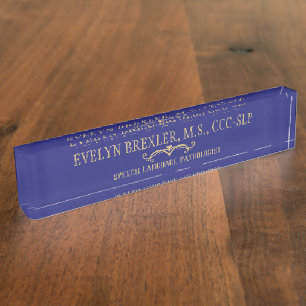 Speech language pathologist office name plate
