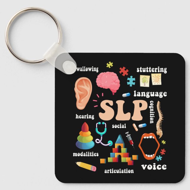 Speech Language Pathologist Pathology Speech Thera Key Ring (Front)
