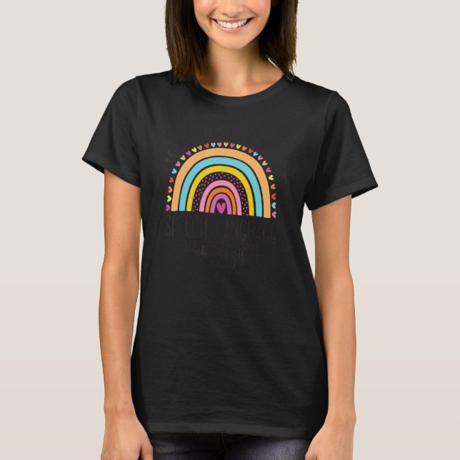 Speech Language Pathologist Rainbow Speech Therapy T-Shirt (Front)