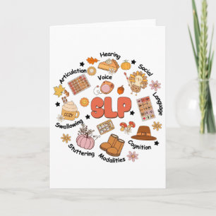 Speech Language Pathologist Slp Fall Thanksgiving  Card