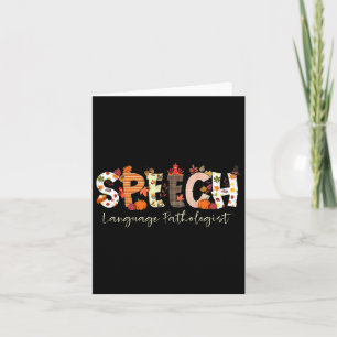 Speech Language Pathologist Slp Pumpkin Fall Thank Card