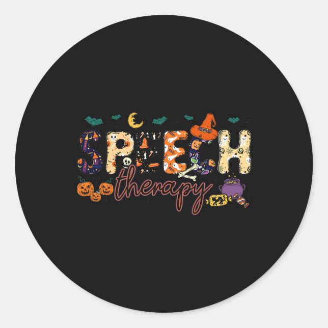 Speech Language Pathologist Speech Therapist Hallo Classic Round Sticker (Front)