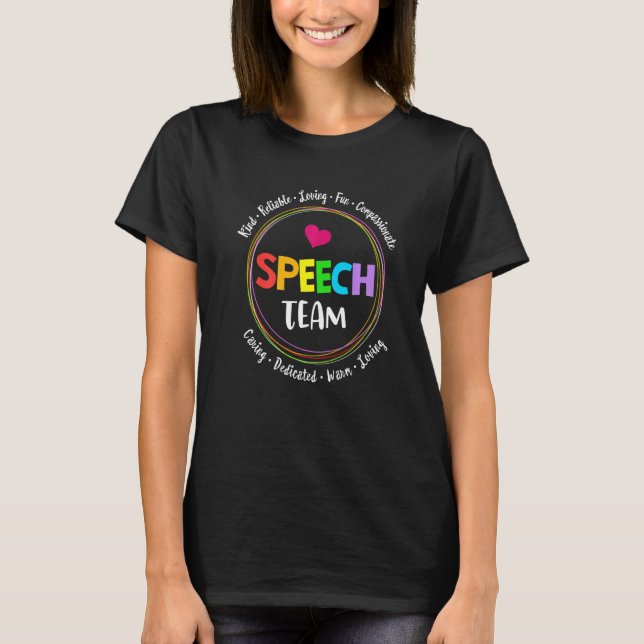 Speech Language Pathologist Therapy SLP Squad Spee T-Shirt (Front)