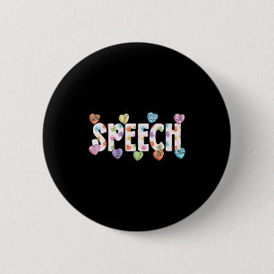 Speech language pathologist valentines day slp 6 cm round badge