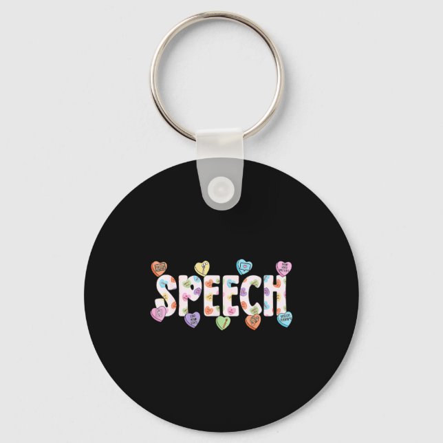 Speech language pathologist valentines day slp key ring (Front)
