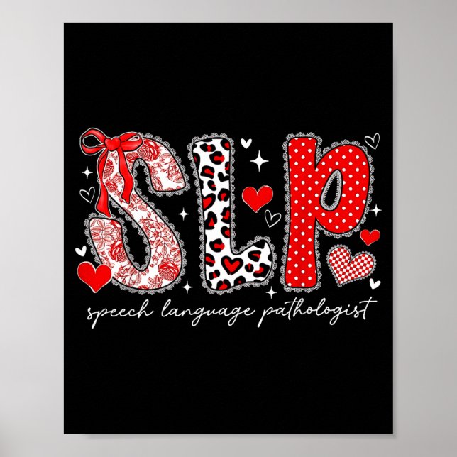 Speech language pathologist valentines day slp poster (Front)