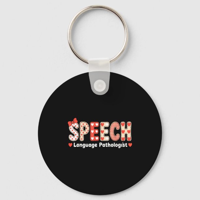 Speech Language Pathologist Valentines Day Slp The Key Ring (Front)