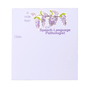 Speech-Language Pathologist's Floral Note Pad