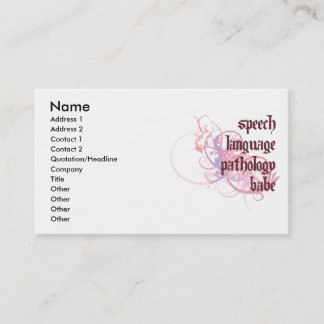 Speech Language Pathology Babe Business Card