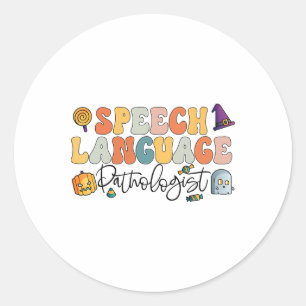 Speech Language Pathology Halloween Speech Therapy Classic Round Sticker