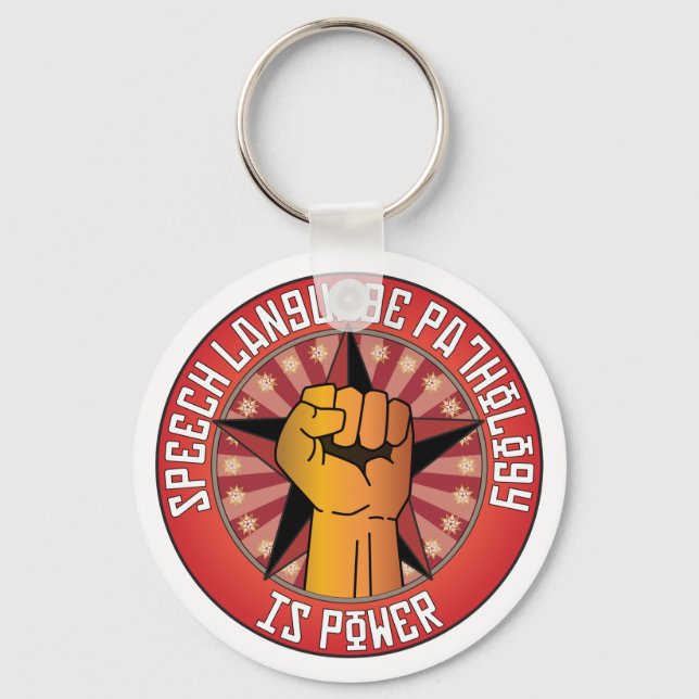 Speech Language Pathology Is Power Key Ring (Front)